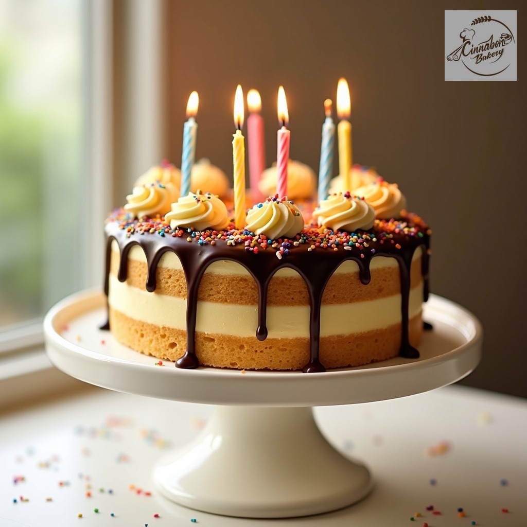 Butterscotch Cake With Chocolate Plate