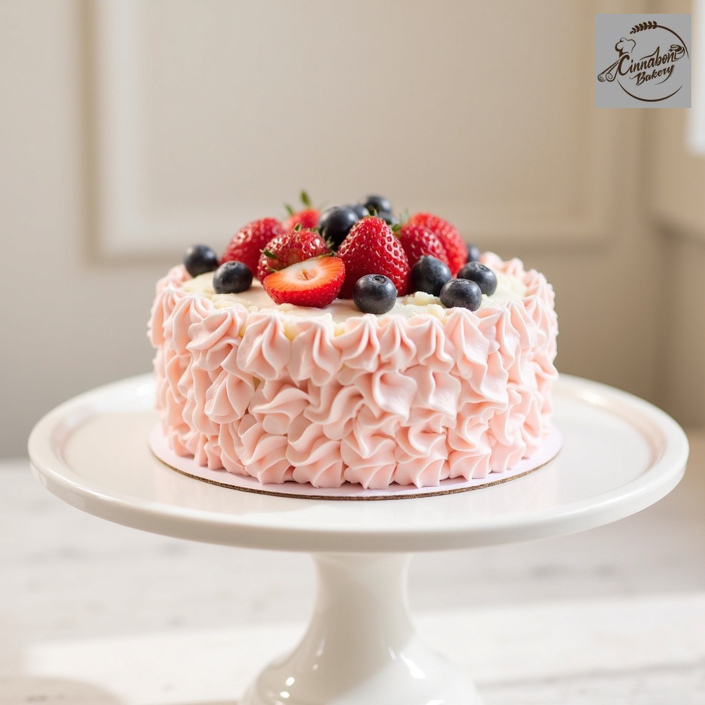 Cream Berry Blus Cake