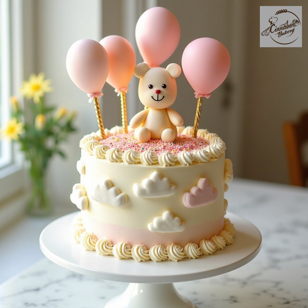 Dreamy Drift Teddy Balloon Cake