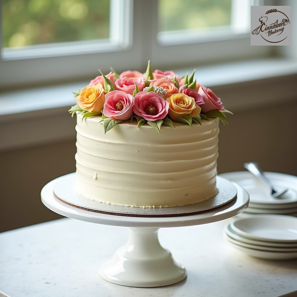 Elegant Cake with Gypsy Flowers
