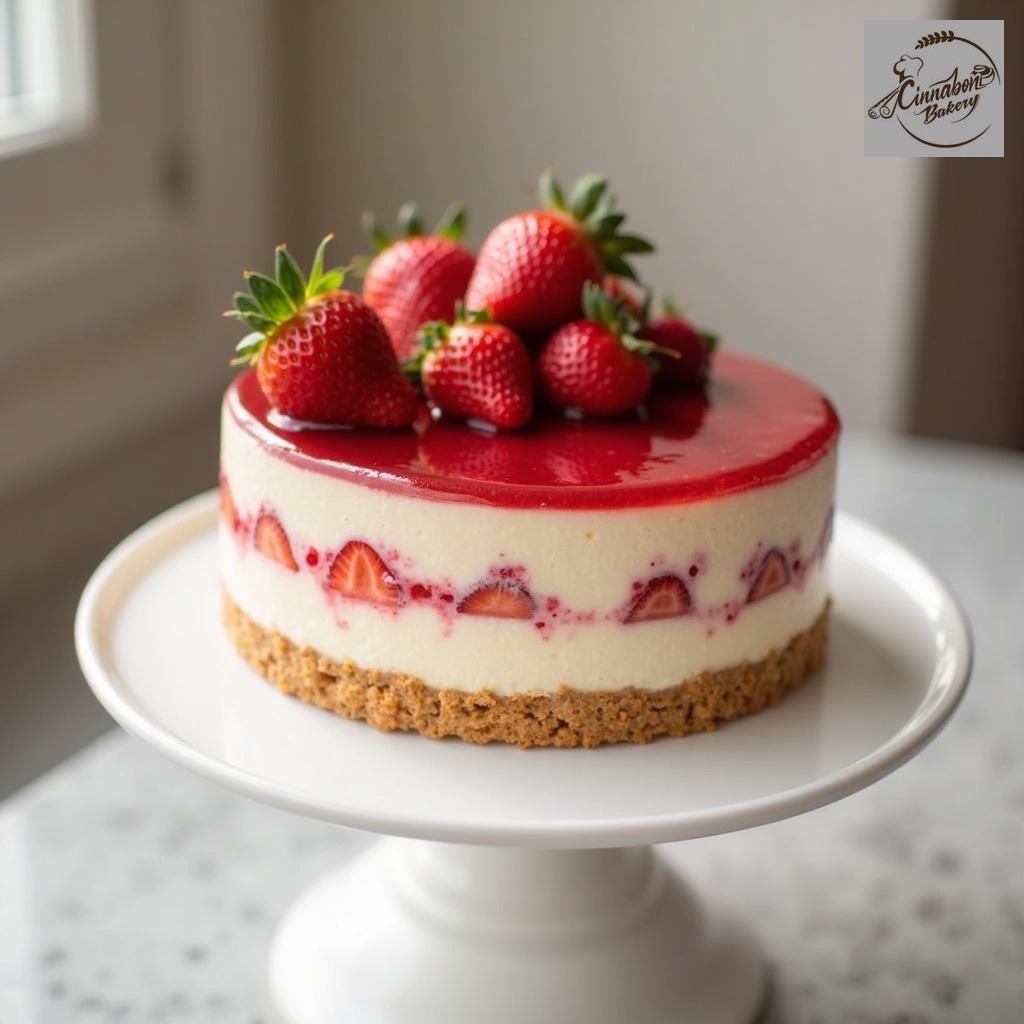 Heart Shaped Strawberry Cheesecake