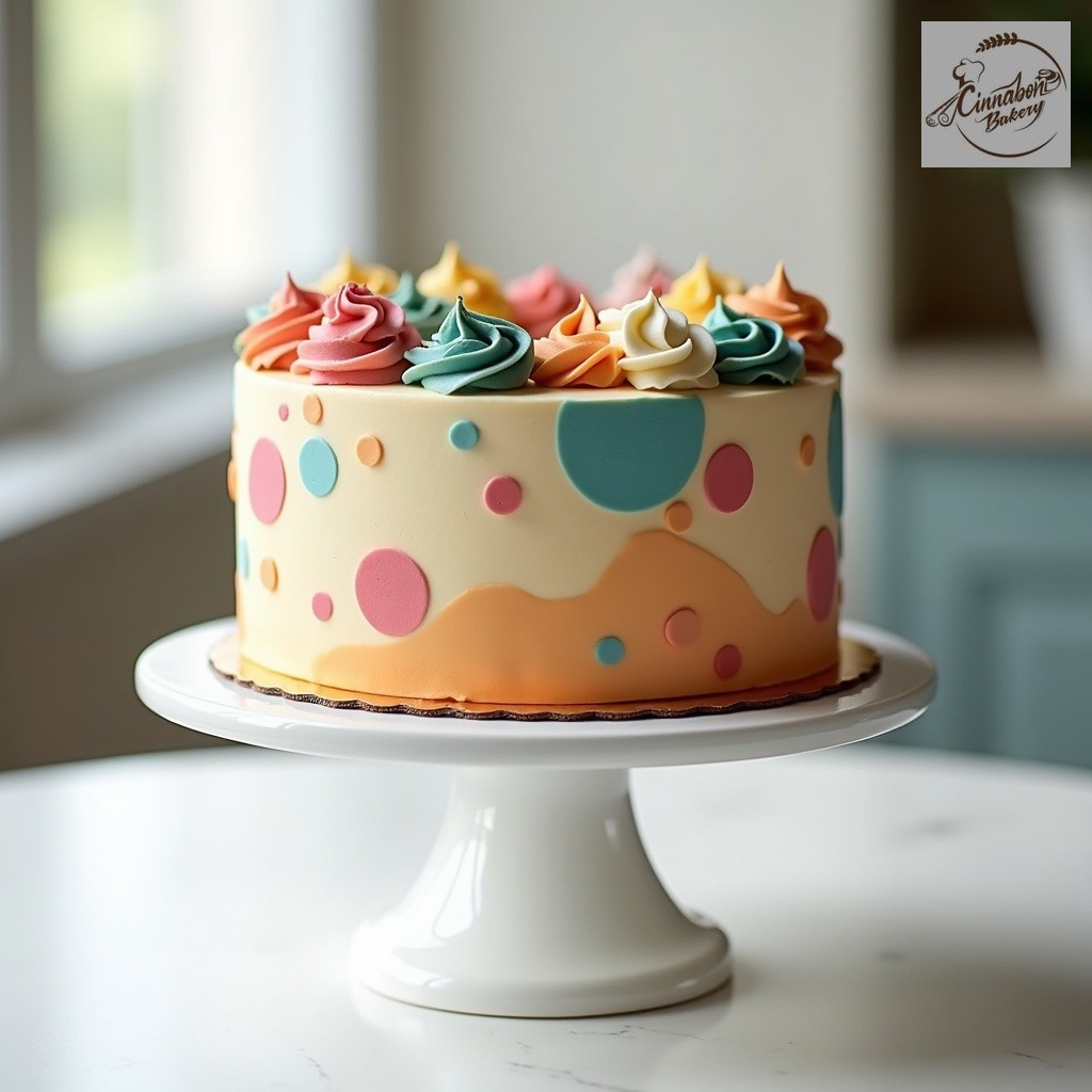 Painting Palette Themed Fondant Birthday Cake