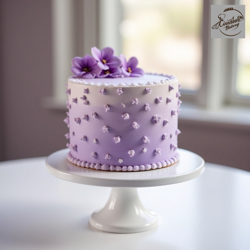 Purple Themed Engagement Cake