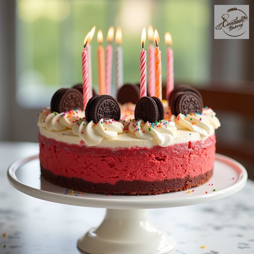 Red Velvet Oreo Cheesecake