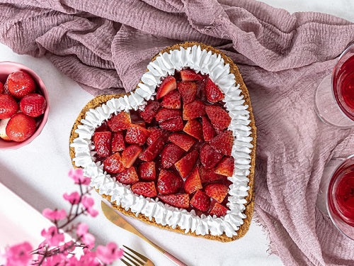 Heart Shaped Strawberry Cheesecake